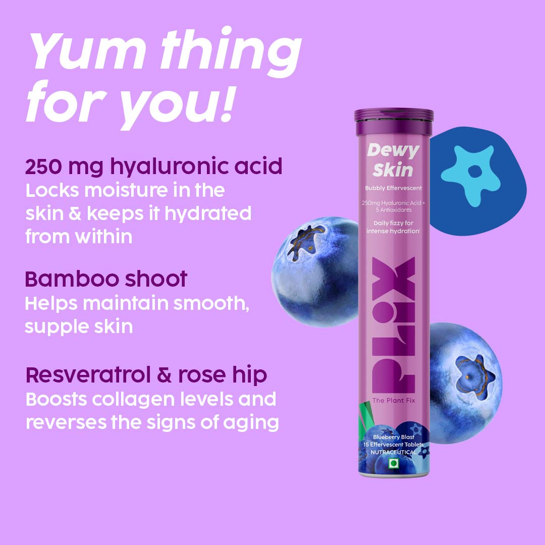 PLIX - THE PLANT FIX Hyaluronic Acid 15 Effervescent Tablets For Radiant Skin