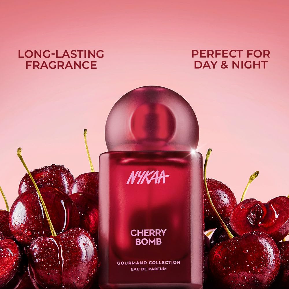 Nykaa Cherry Bomb EDP 50ml | | Long-Lasting Scent for Daily Wear | Smoky Cherry, Raspberry Gourmand Fragrance | Fruity Perfume for Women | Everyday Scent | Best Gift for Her
