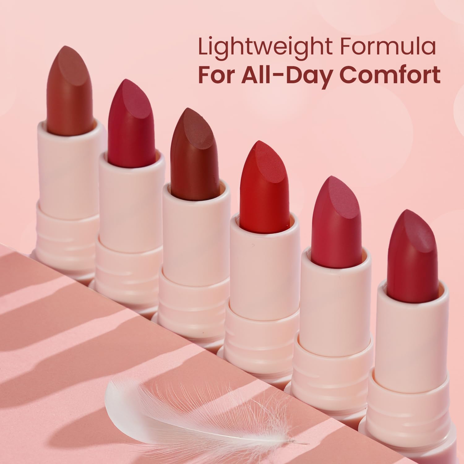 Swiss Beauty Stay All Day Lipstick | 12-Hour Stay | Transfer-Proof | Matte Finish | With Vitamin E & Shea Butter | Shade- 1. Pouty, 4g