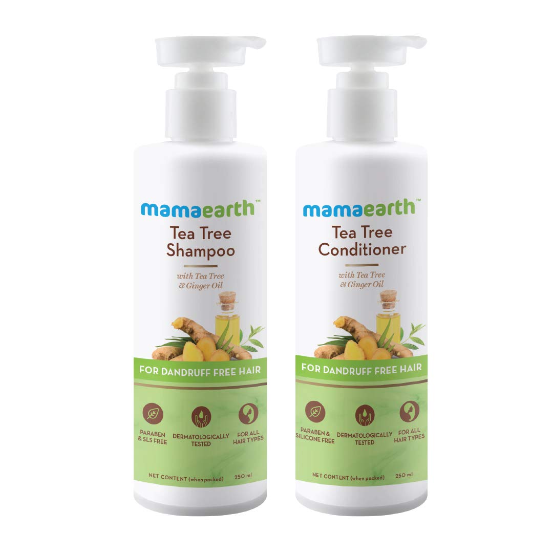 Mamaearth Tea Tree Anti Dandruff Hair Kit | Shampoo - 250 ml + Conditioner - 250ml