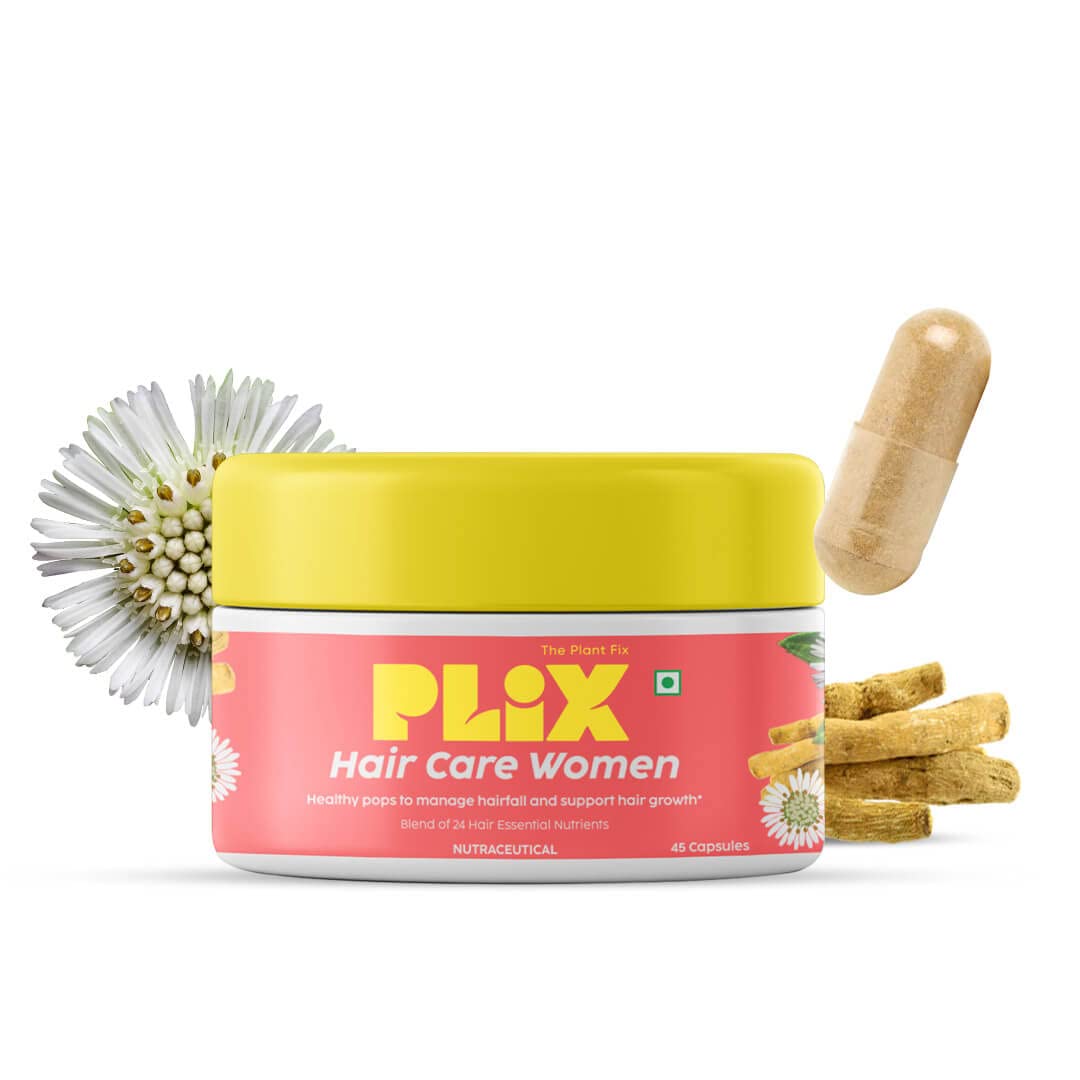PLIX - THE PLANT FIX Hair Care 45 Capsules For Women (Pack Of 1) | Strengthens Hair Follicles, Contains Bhringraj | 45 Supplements Per Bottle