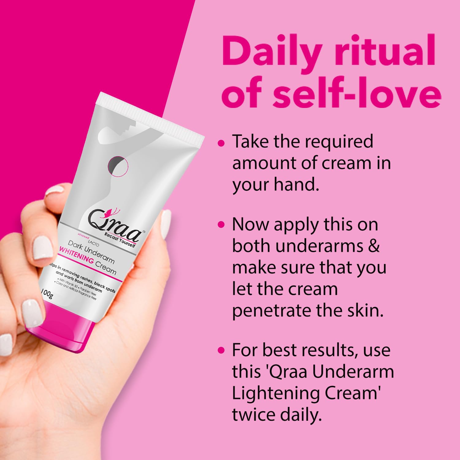 Qraa Advanced Lacto Dark Underarm Cream, 100g