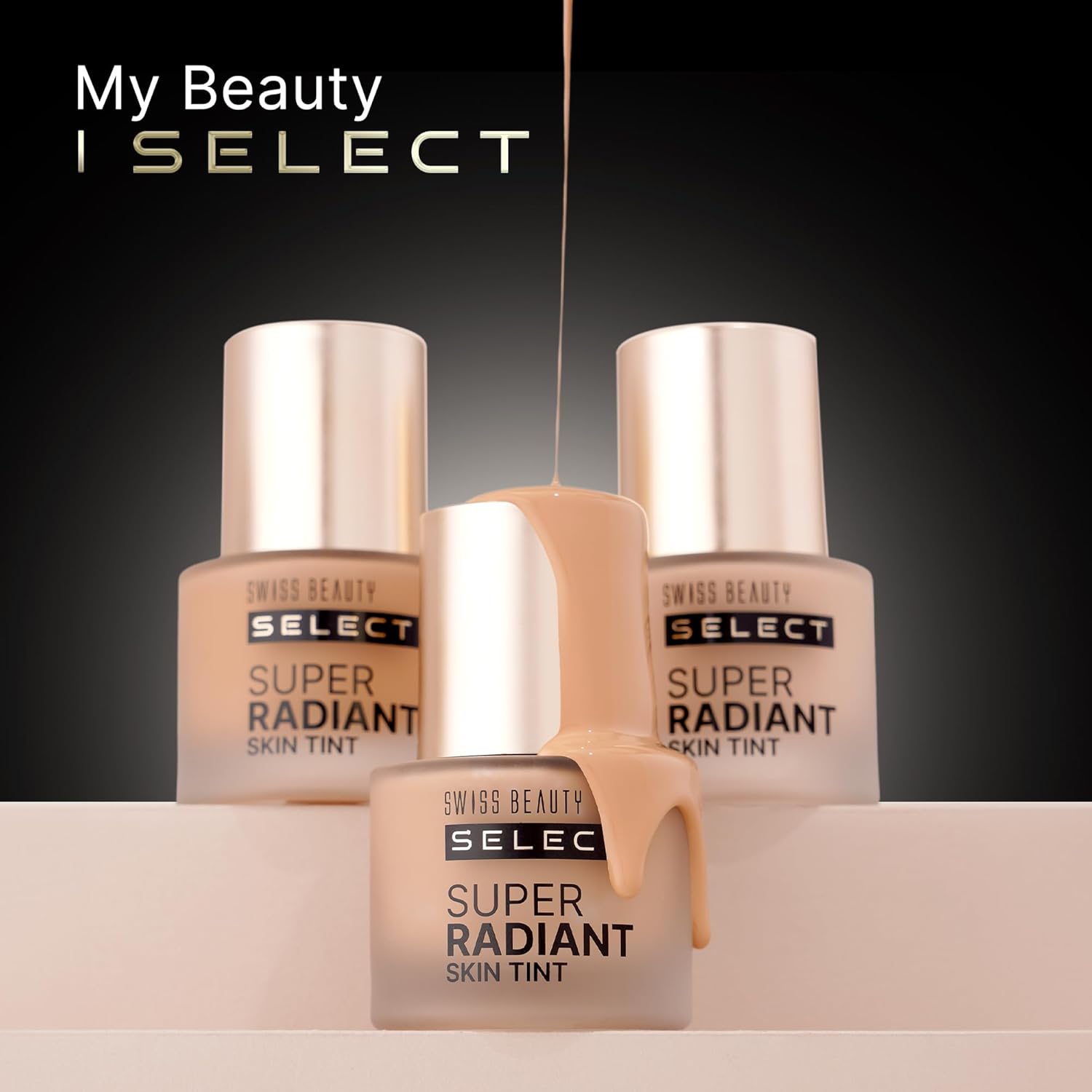 SWISS BEAUTY Select Super Radiant Hydrating Liquid Skin Tint | With Hyaluronic Acid | Provides Natural, Dewy Glow | Shade- Almond Glow, 30Gm