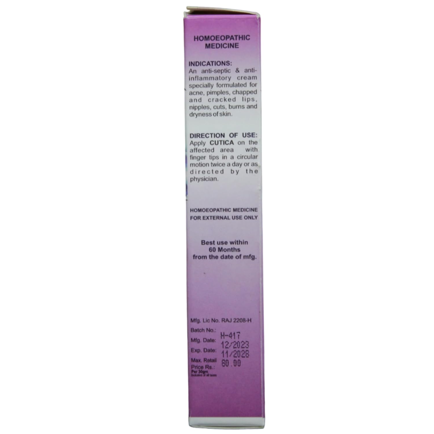 Dr. Bhargava Cutica Cream (30g)