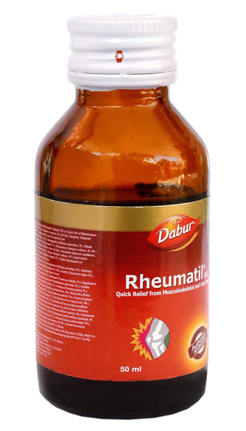 Dabur Ayurvedic Rheumatil Oil (50ml) for joint pain swelling Reduce pain