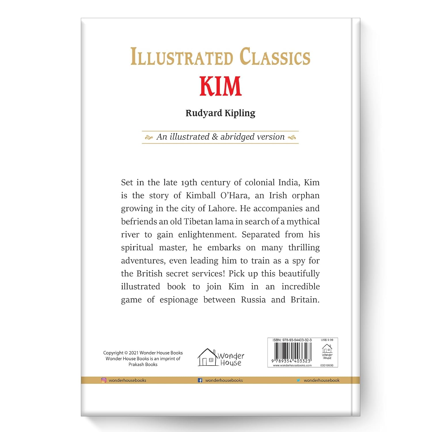 Kim : Illustrated Abridged Children Classics English Novel with Review Questions Hardcover