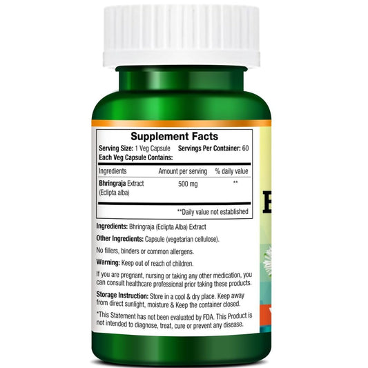 Morpheme Remedies Bhringraja Eclipta Alba 500 mg - 60 Veg Capsules