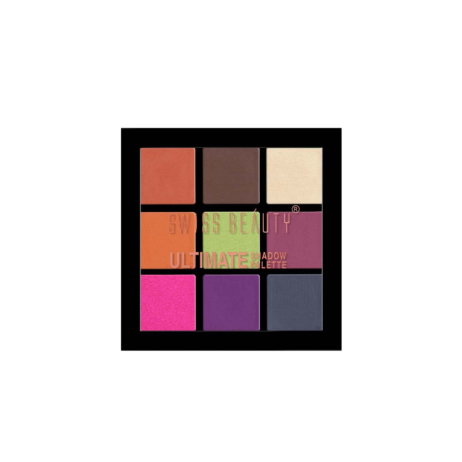 Swiss Beauty Ultimate 9 Pigmented Colors Eyeshadow Palette Long Wearing And Easily Blendable Eye Makeup Palette Matte, Shimmery And Metallic Finish - Multicolor-08, 6G