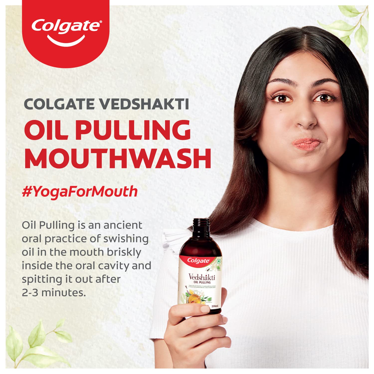 Colgate Vedshakti Oil Pulling 200ml with Clove, Lemon For oral health, keeping oral diseases at bay