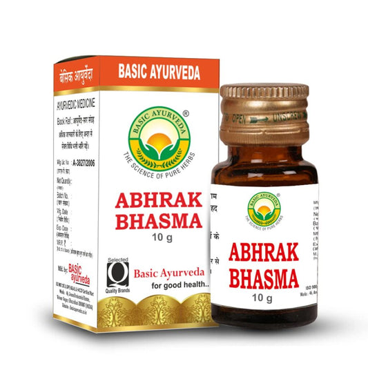 Basic Ayurveda Abhrak Bhasma 10g For cough and cold, liver related issues, stress and constipation