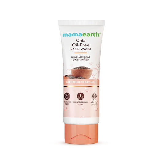 Mamaearth Chia Oil-Free Face Wash with Chia Seed & Ceramides for Normal to Oily Skin - 100 ml