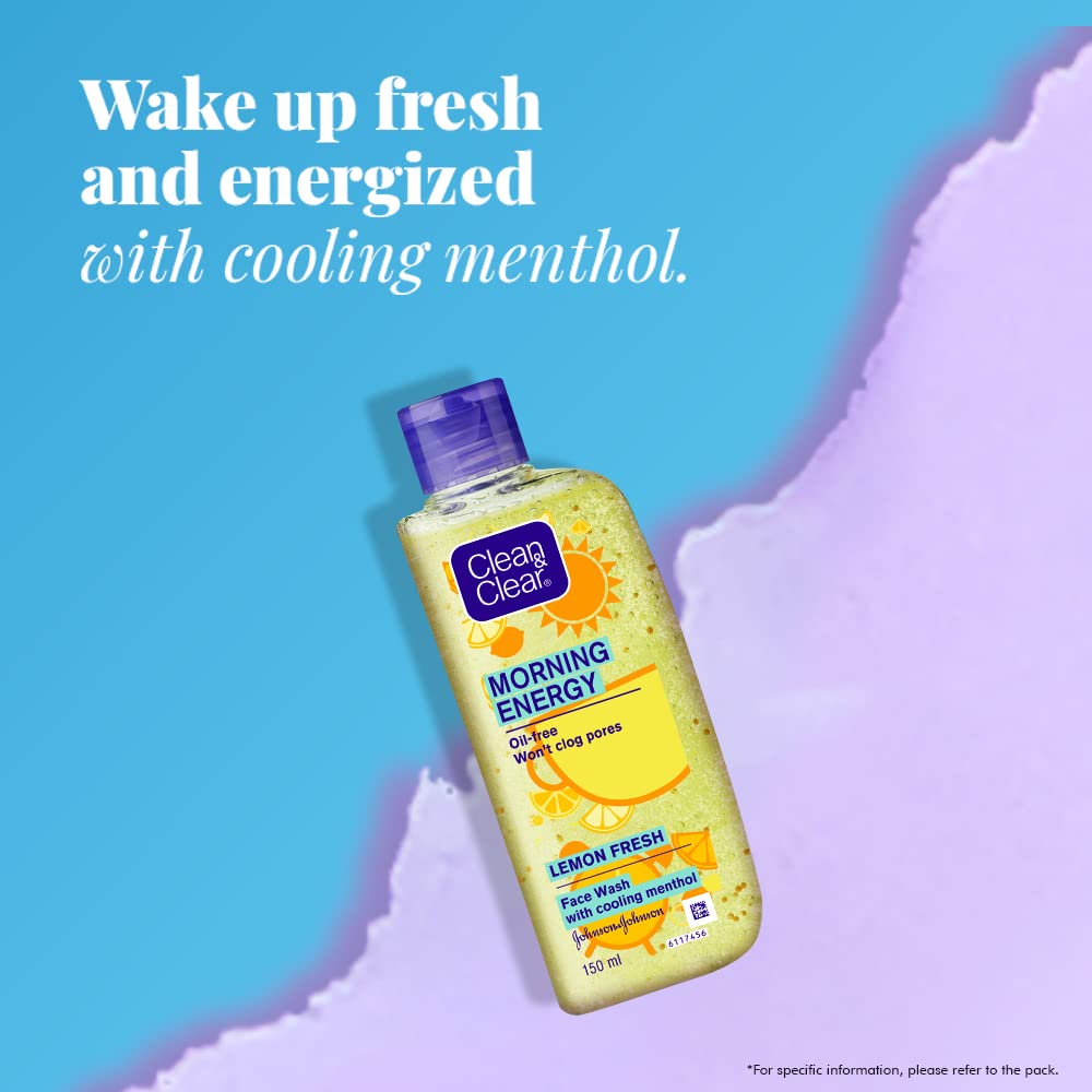 Clean & Clear Morning Energy Lemon Fresh, Yellow, 100 ml For cleansing your skin and leaving it Clean & Clear