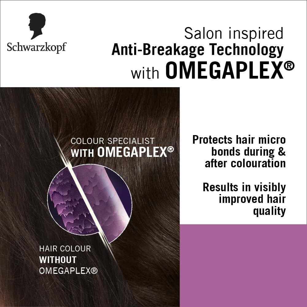 Schwarzkopf Colour Specialist At Home Permanent Hair Colour With Omegaplex Anti-Breakage Technology And Hyaluronic Acid With 2 After Repair Masks For Softer Hair, 4.54 Medium Hazelnut Brown 165ml