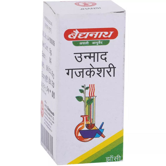 Baidyanath Unmad Gaj Kesari Ras 5g for Anxiety, Depression, fever, sleeplessness