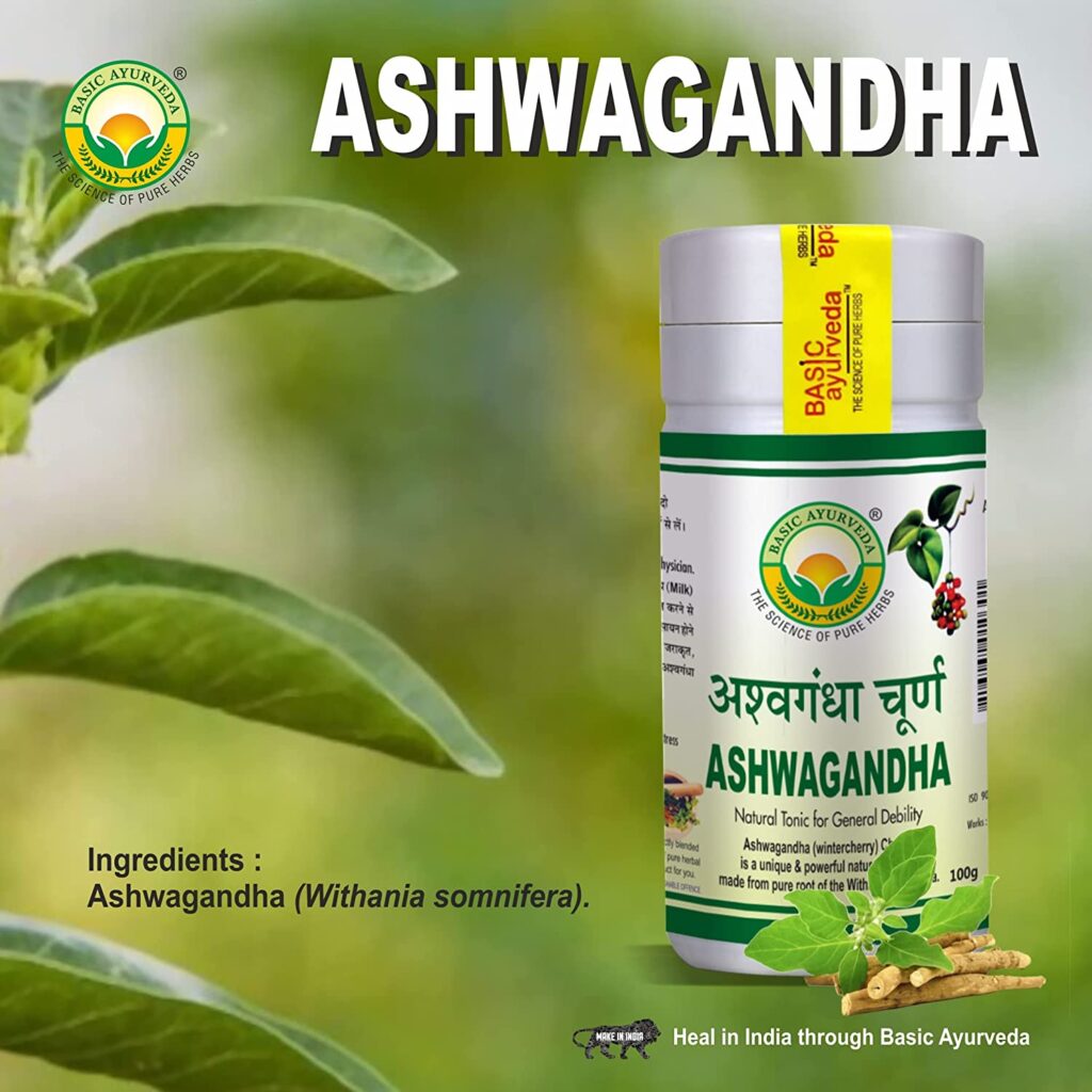 Basic Ayurveda Ashwagandha Churna 100g For nourishing the tissues, immune system, stress