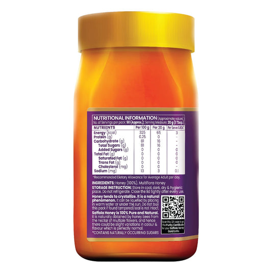 Saffola Honey Gold, 100% Pure Honey, Made with Kashmir Honey, 1Kg