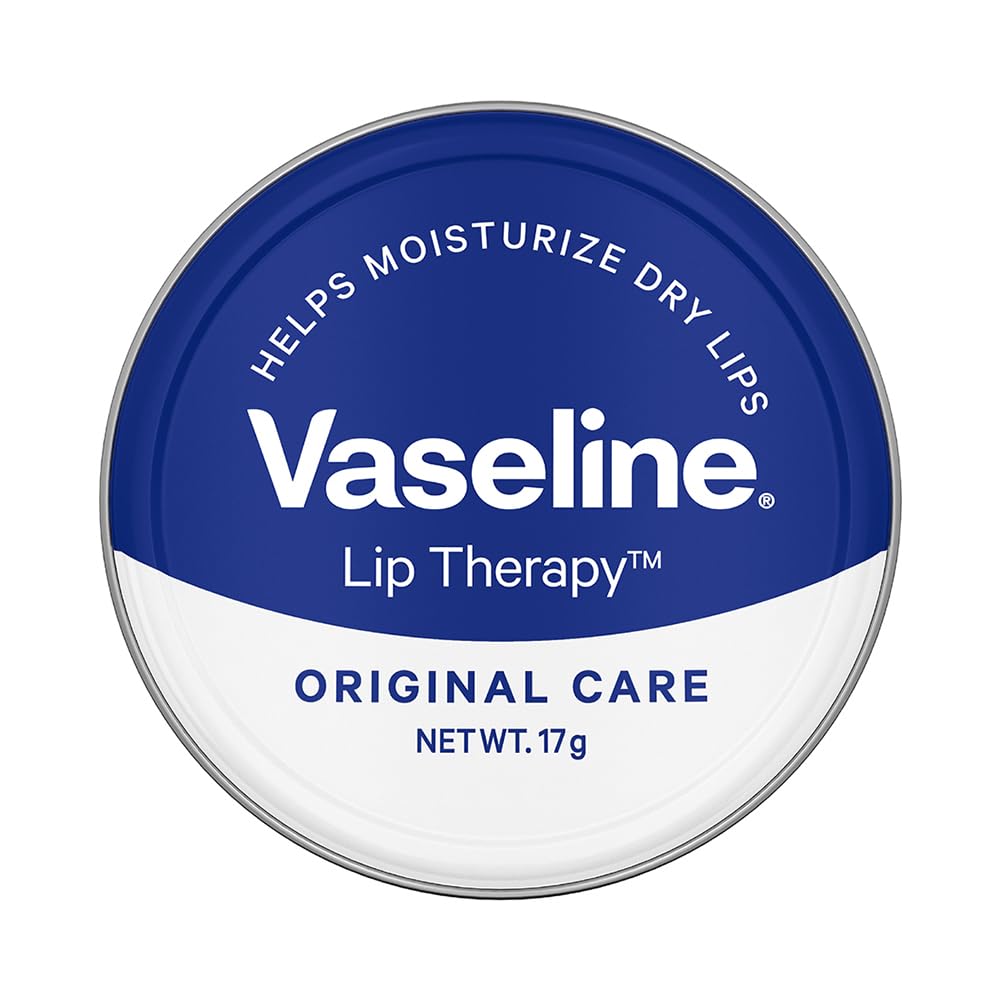Vaseline Lip Tins Original Care, 17g | Infused with Vitamin E to Hydrate & Moisturize Dry Lips Transparent