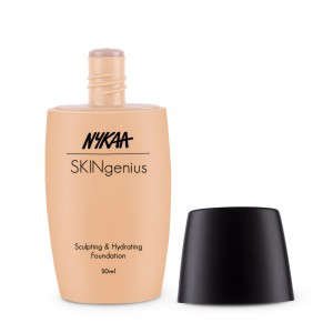 Nykaa Skingenius Sculpting & Hydrating Full Coverage For All Skin Radiant Foundation Lotion- Almond Beige 02 (30Ml)