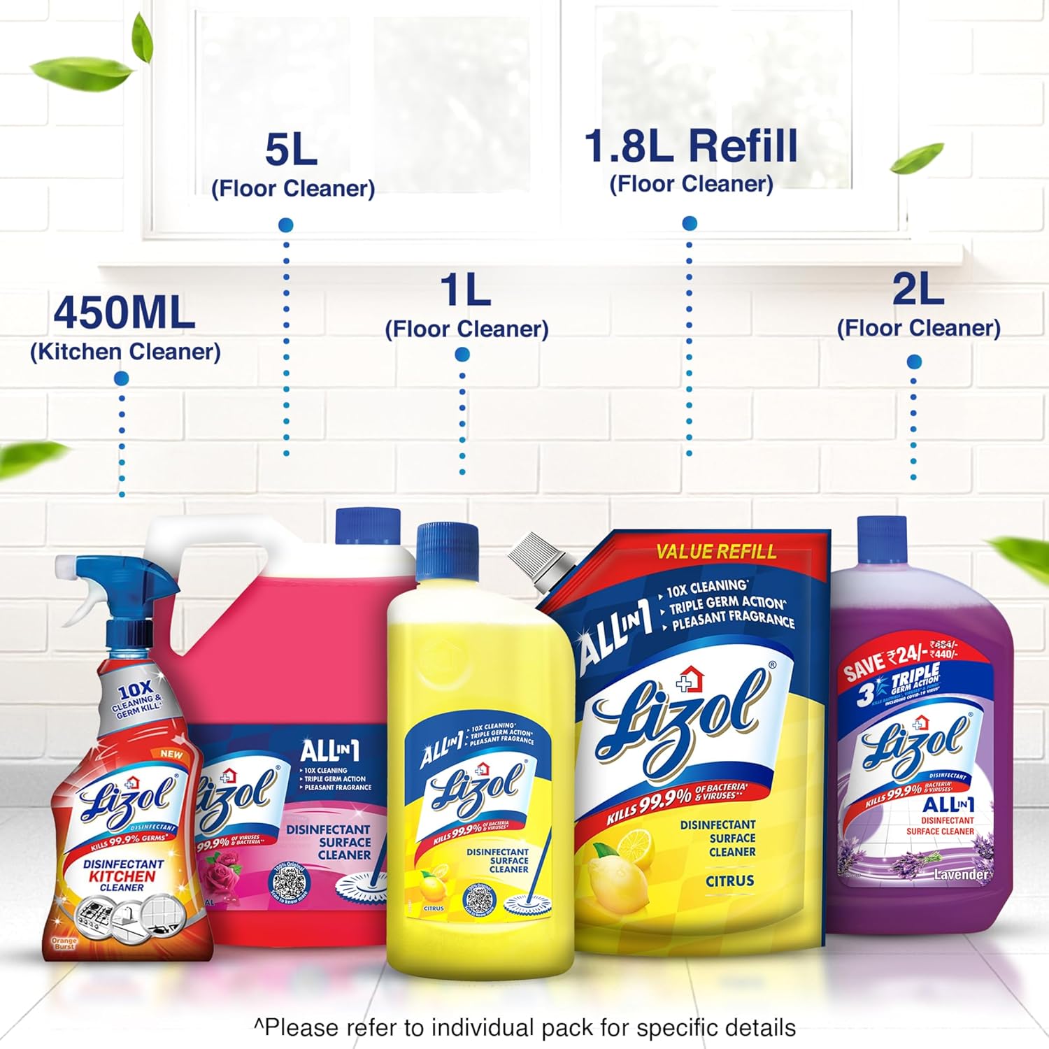Lizol Disinfectant Surface & Floor Cleaner Liquid, Neem - 500 ml