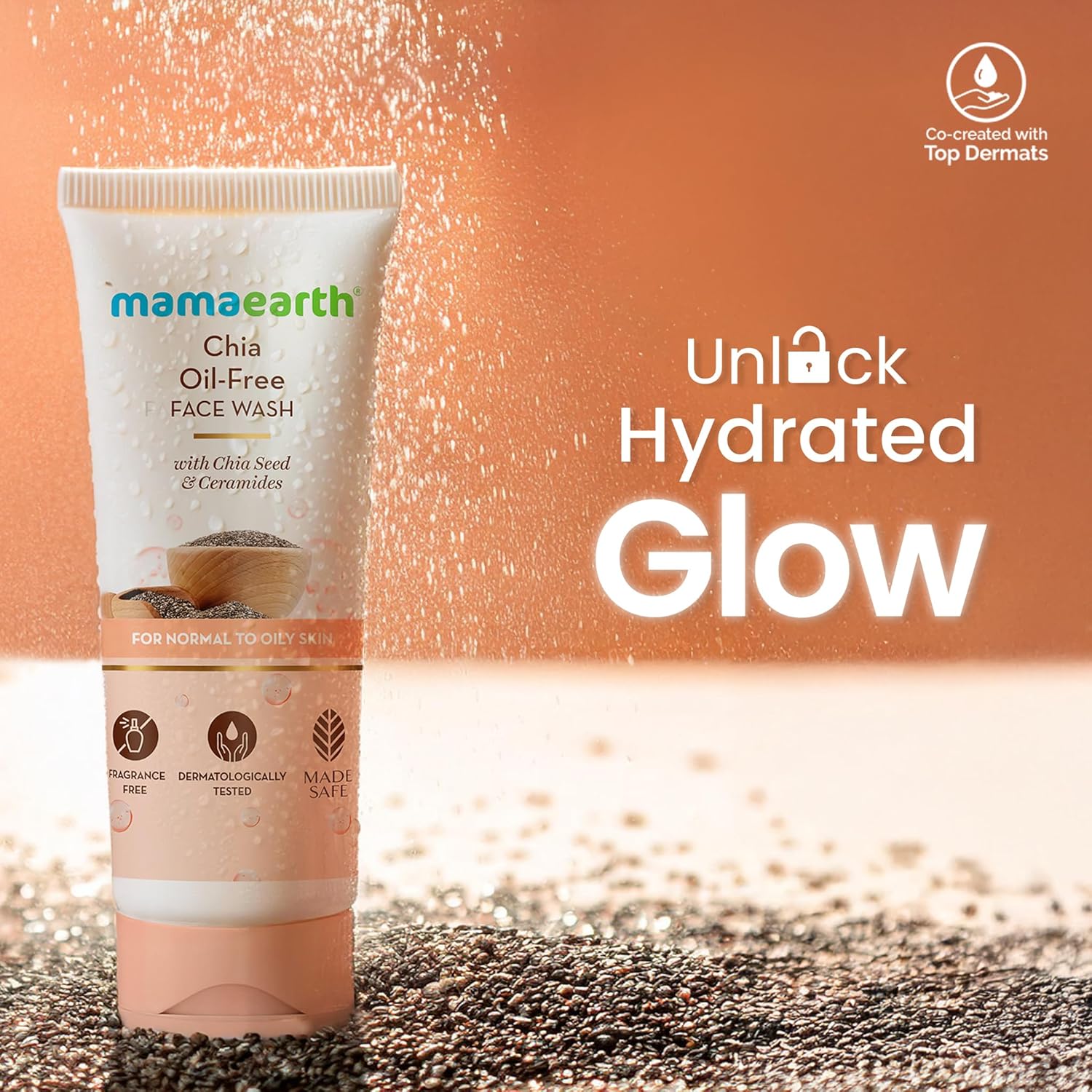 Mamaearth Chia Oil-Free Face Wash with Chia Seed & Ceramides for Normal to Oily Skin - 100 ml