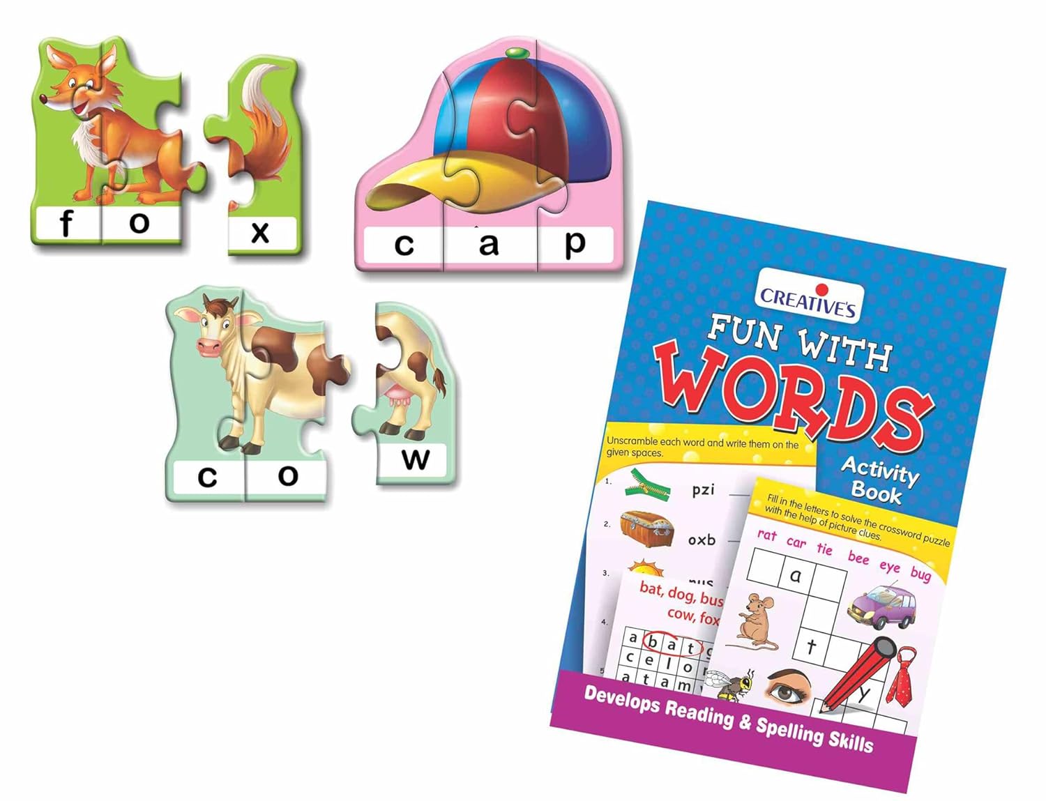 3 Letter Word Building Puzzle for Kids | Preschool Phonics & Spelling Puzzle |Self-Correcting Educational Jigsaw Puzzles