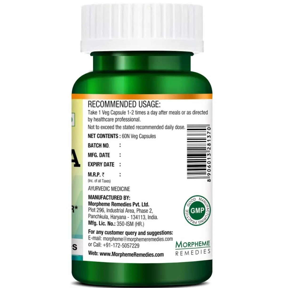 Morpheme Remedies Bhringraja Eclipta Alba 500 mg - 60 Veg Capsules