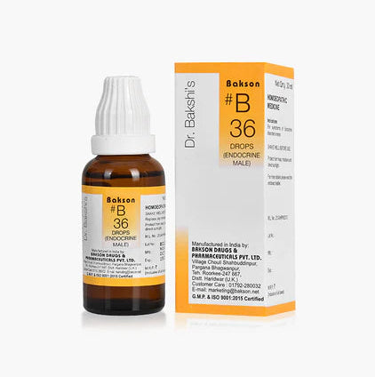 Bakson B36 Endocrine Drops (Male) (30ml) For Endocrine Disorders of Men, gland swelling, thyroid, weight gain