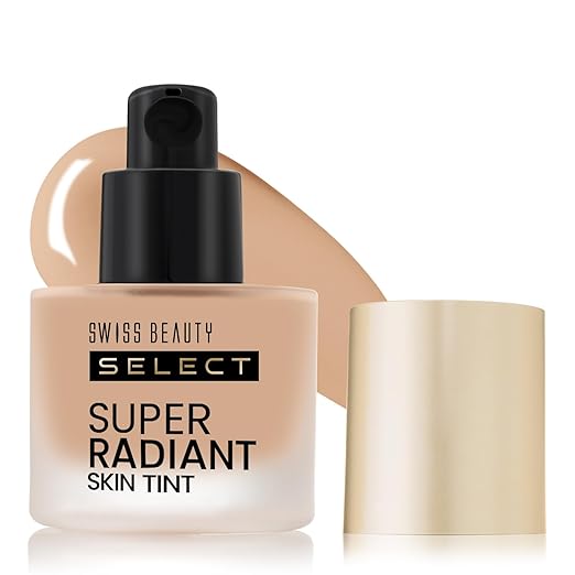 SWISS BEAUTY Select Super Radiant Hydrating Liquid Skin Tint | With Hyaluronic Acid | Provides Natural, Dewy Glow | Shade- Sand Glow, 30Gm