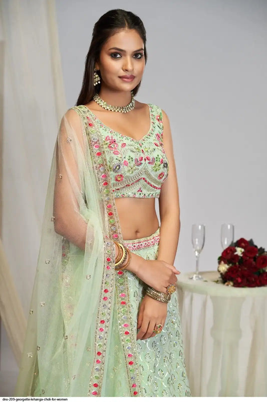 DNO 209 GEORGETTE LEHANGA CHOLI FOR WOMEN