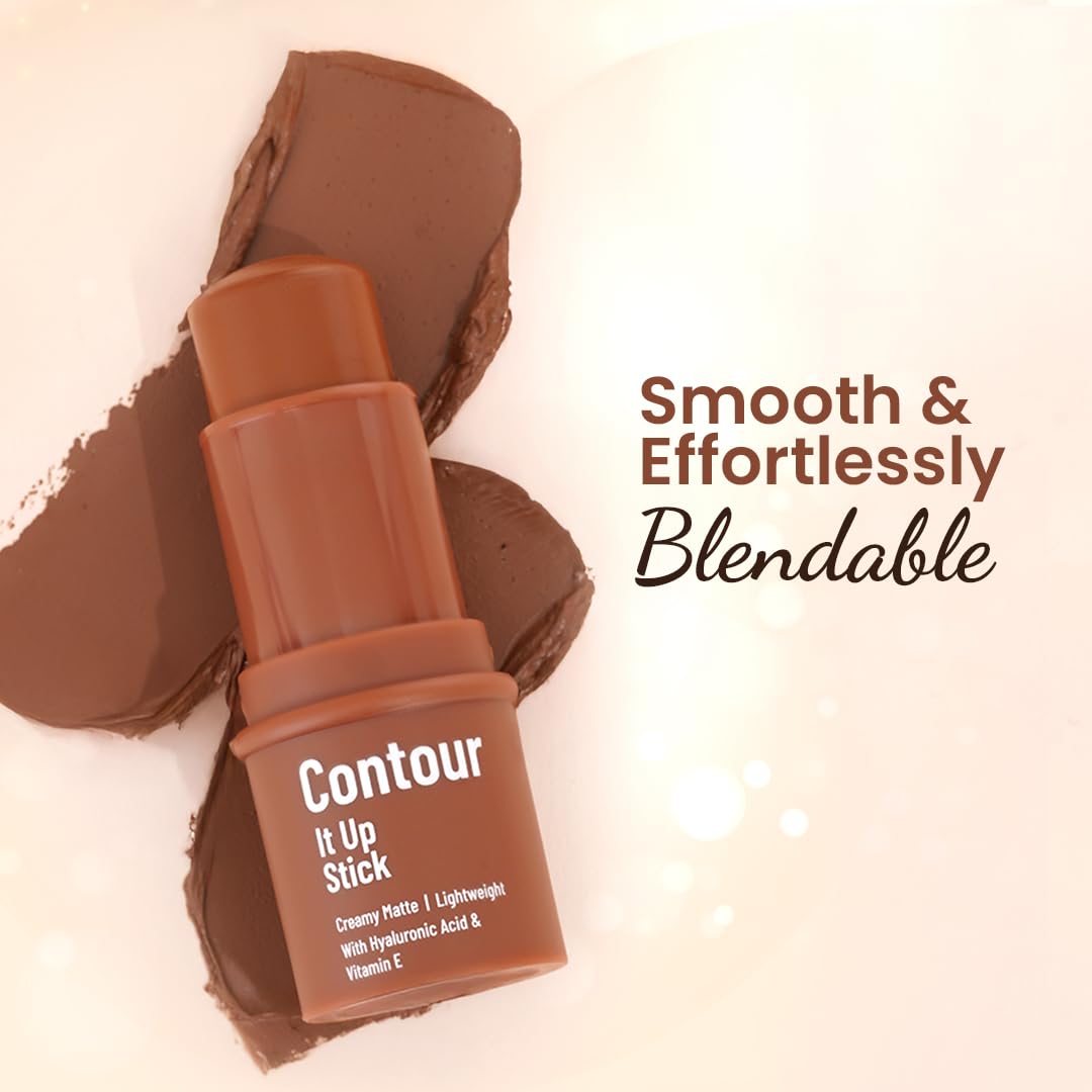 Swiss Beauty Contour It Up Stick | Sculpts & Defines | With Hyaluronic Acid & Vitamin E | Blendable | Lightweight | Easy To Use & Carry | 8gm