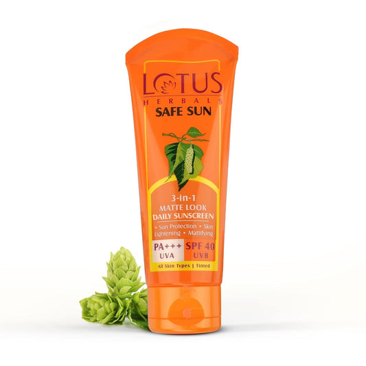 Lotus Herbals Safe Sun 3 In 1 Tinted Daily Sunscreen SPF 40 PA+++ - 100 gm