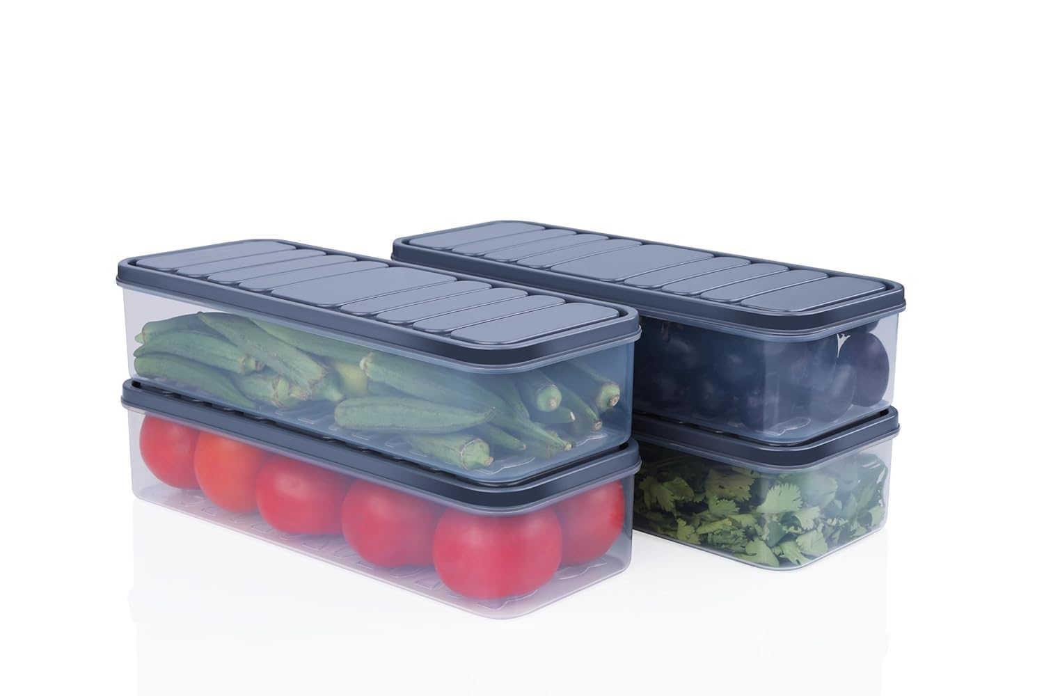 Air Tight Plastic Storage Containers Set for Kitchen | Pantry Organizers Kitchen Accessories Items,Fridge Storage Boxes | Leak-Proof, Durable, and Space-Saving (1200 ML, Set of 6)