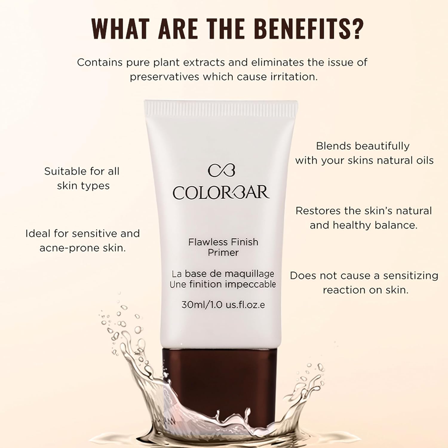 Colorbar Cosmetics Flawless Finish Primer 30 ml, Transparent |Moisturizes Skin