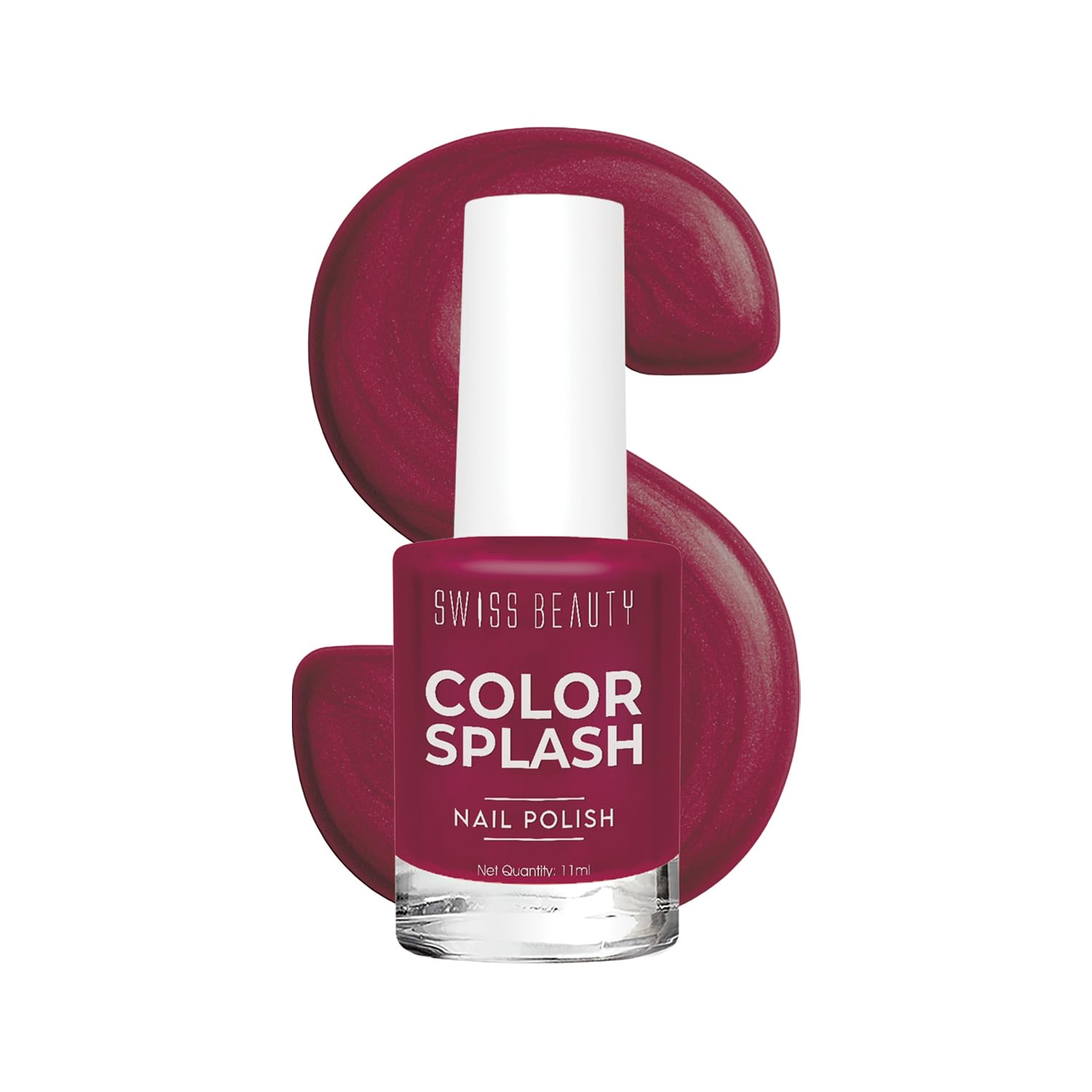 Swiss Beauty Color Splash Nail Polish - Long-Lasting, Glossy - 11 ML, Cherry Fizz