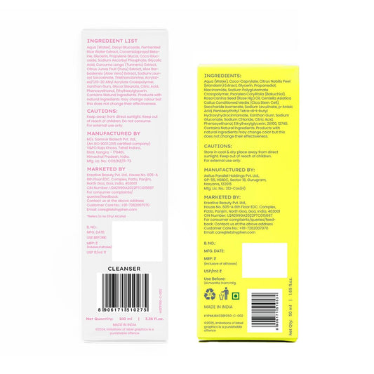 Hyphen Daily Care Routine With Rice Water cleanser & 18% Brightening, 20% Collagen Double Serum (150ml)