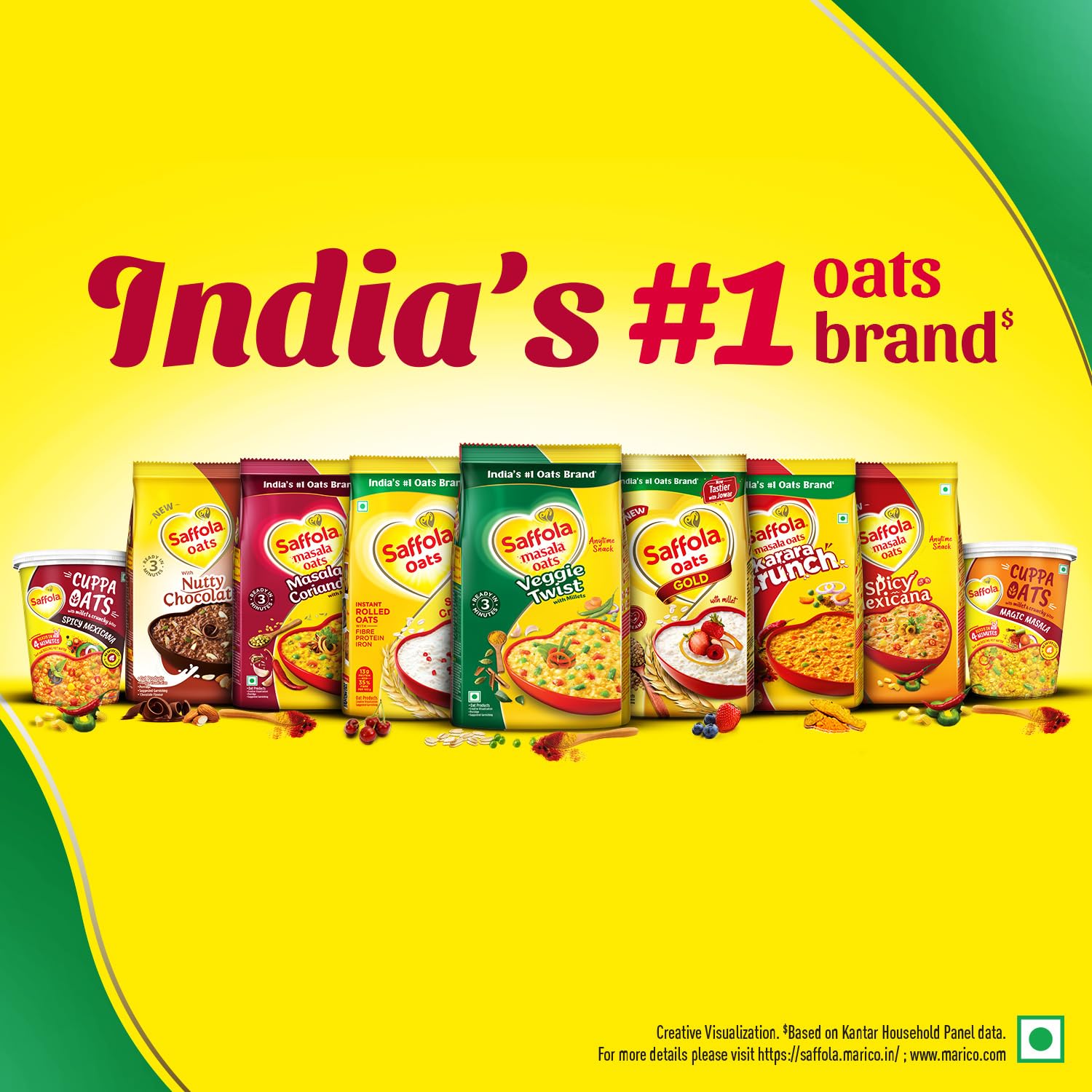 Saffola Masala Oats | 750g |Veggie Twist | Tasty, Anytime Snack | Ready in 3 mins |