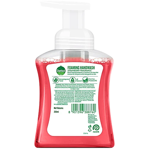 Dettol Strawberry Fragrance Foaming Handwash, 250 ml