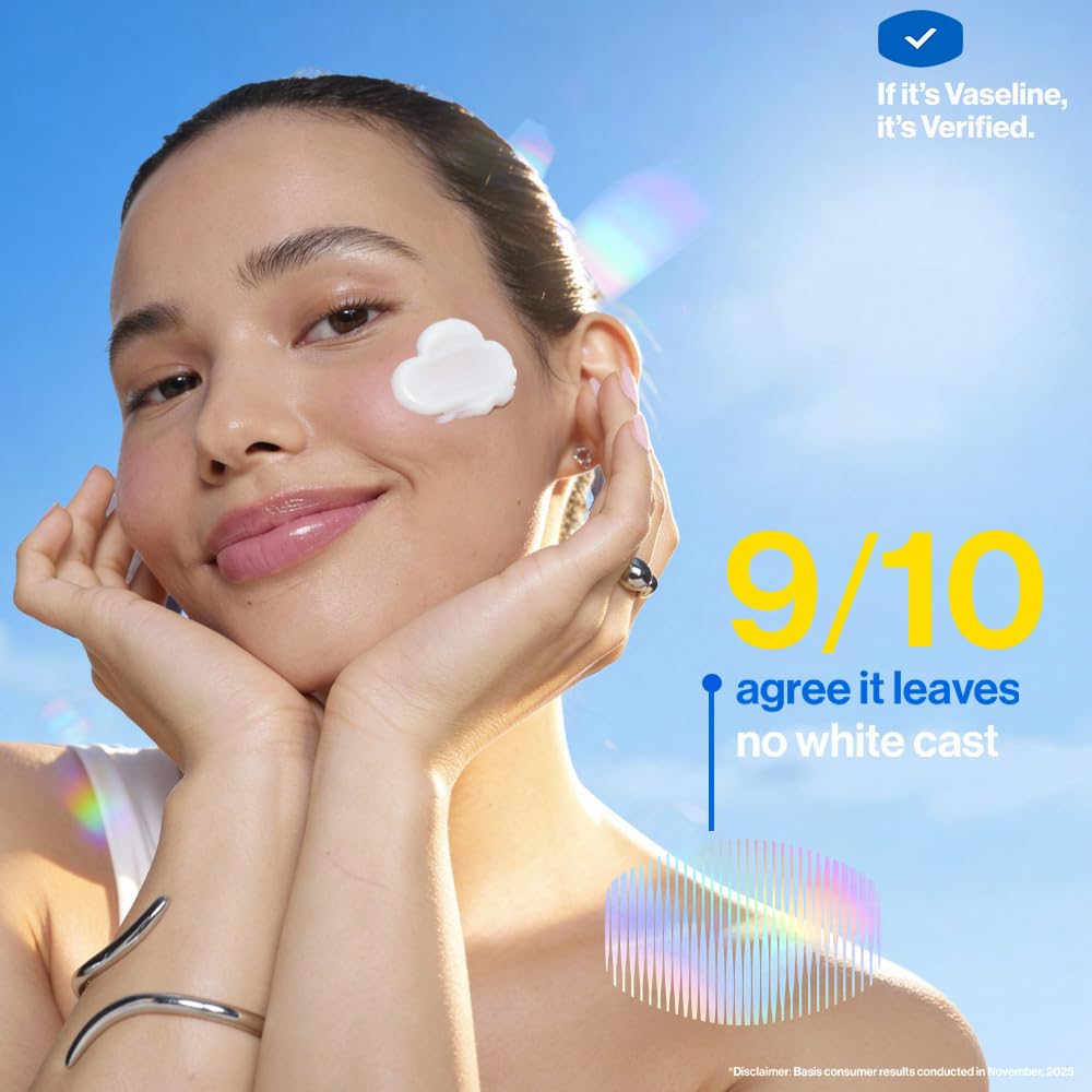 VASELINE Cloud Soft SPF 50 PA ++++ Light Moisturiser, 100 ml, for Soft and Bouncy Skin, with Ceramides & Hyaluron Moisture Fillers, Non-Sticky and Lightweight, Broad Spectrum Protection