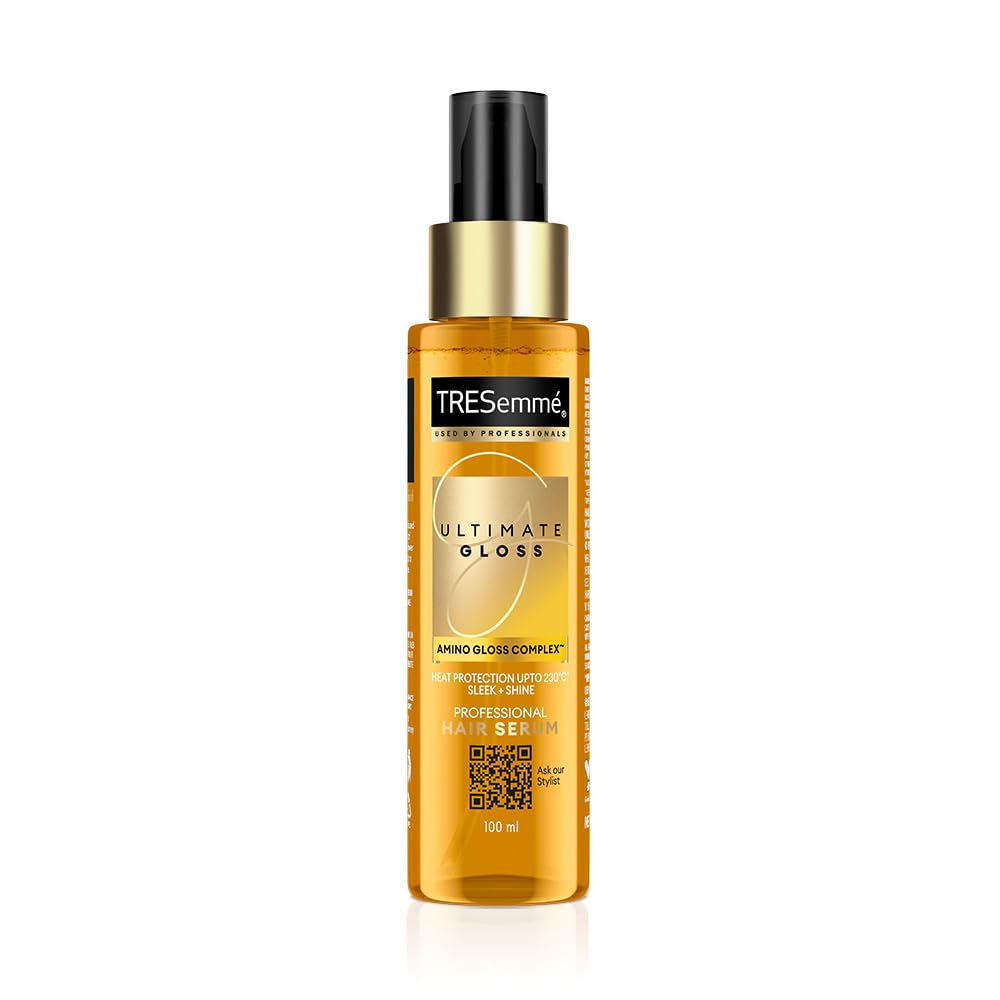 TRESEMME Ultimate Gloss Serum, 100ml, for Manageable and Glossy Hair, with Amino Gloss Complex, Lamellar Glossing Technology, Paraben-Free, Heat Protection Upto 230 Degrees