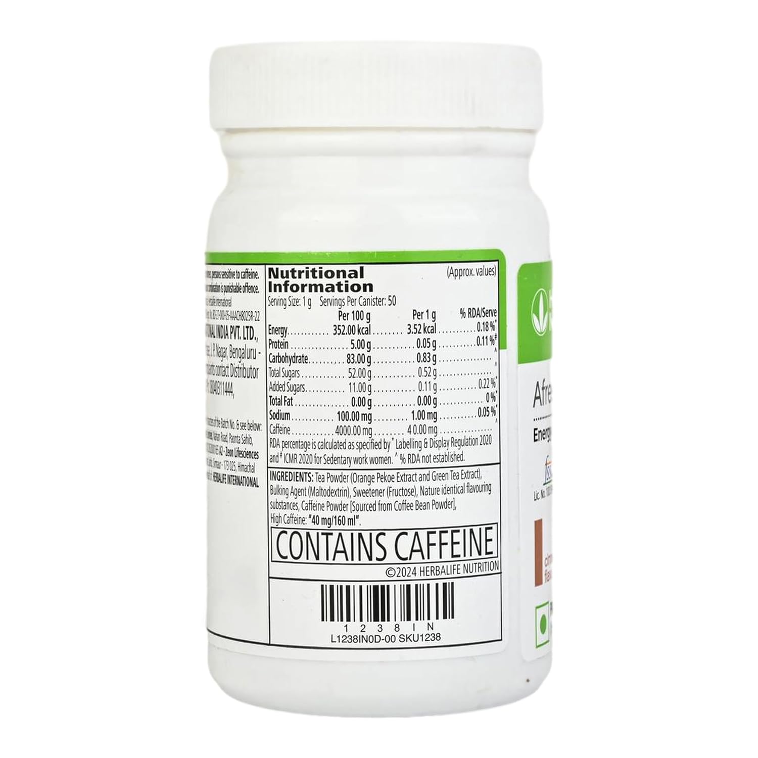 Herbalife Afresh Energy Drink Mix - 50 gm - Cinnamon