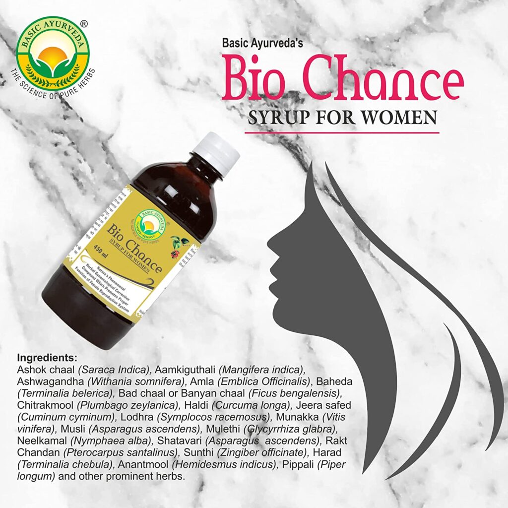 Basic Ayurveda Bio Chance Syrup 450 ml For female menstrual disorders, female reproductive health