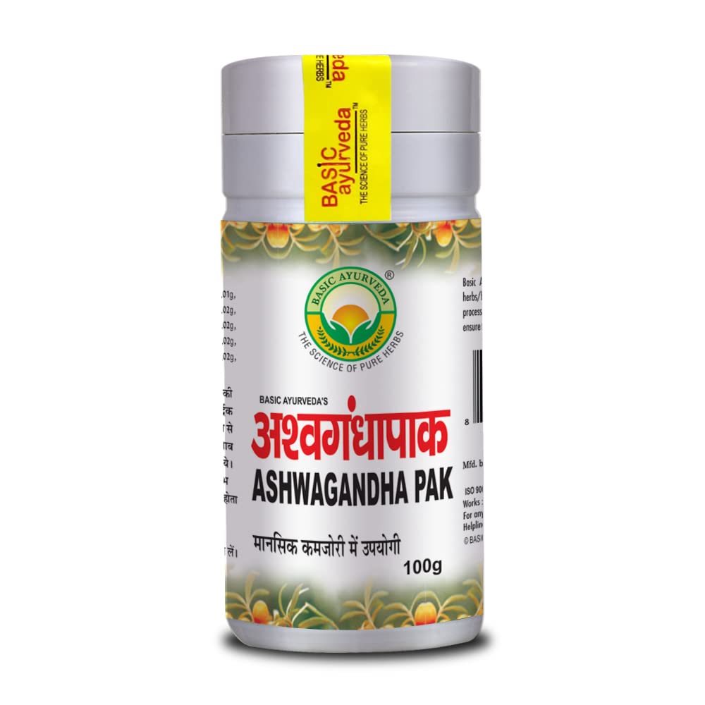 Basic Ayurveda Ashwagandha Pak 100g For pain and inflammation, focus, concentration and memory