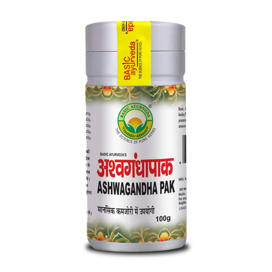 Basic Ayurveda Ashwagandha Pak 100g For pain and inflammation, focus, concentration and memory