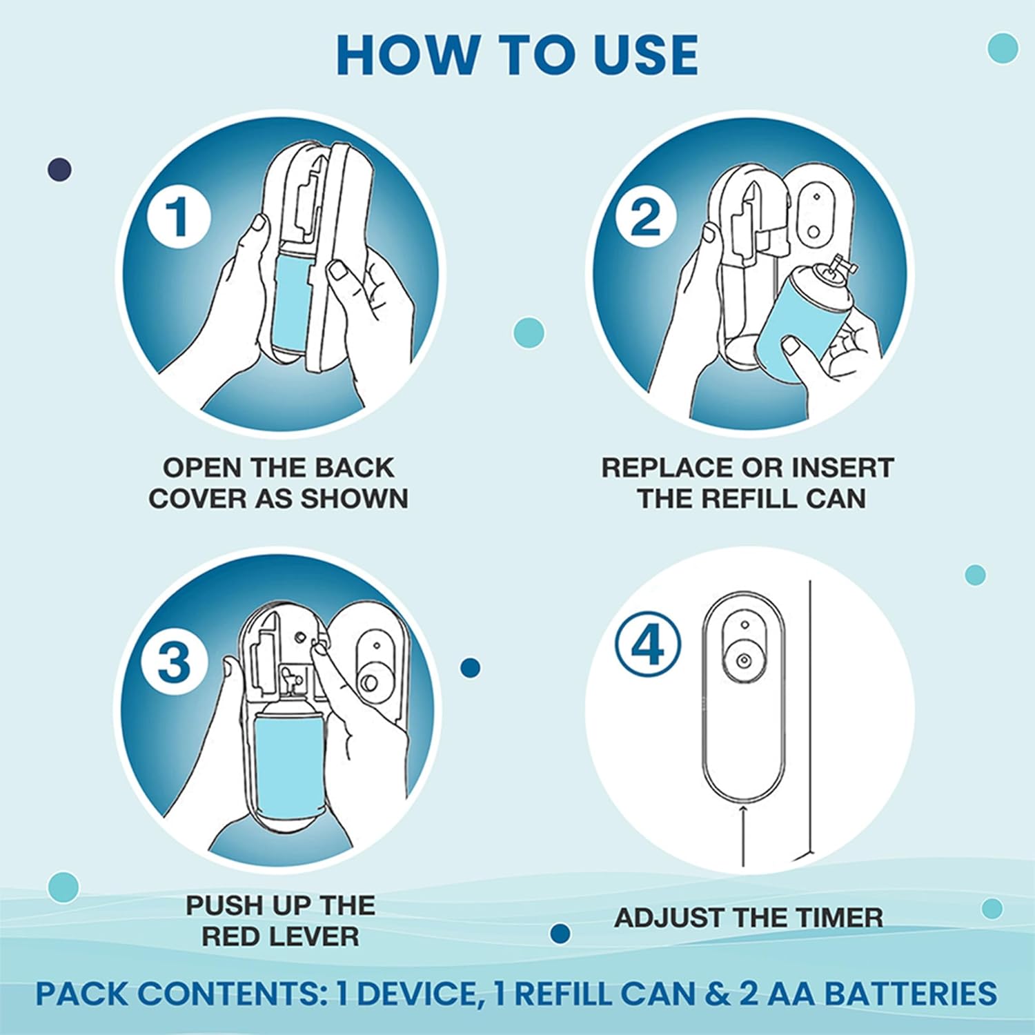 Godrej aer Matic Kit - Automatic Air Freshener spray with Flexi Control | Cool Surf Blue (210ml)