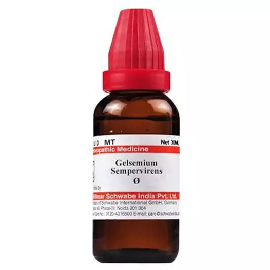 Dr Willmar Schwabe India Gelsemium Sempervirens Mother Tincture (Q) (30ml) for anxiety headaches vertigo blood pressure