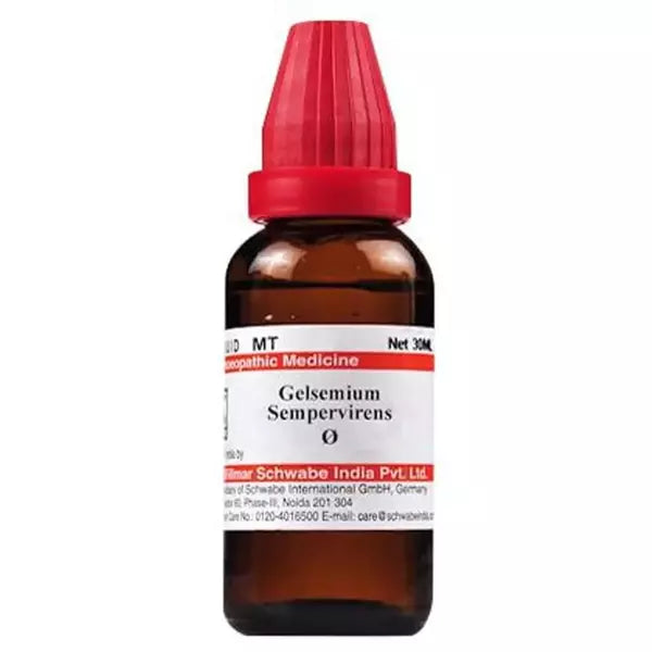 Dr Willmar Schwabe India Gelsemium Sempervirens Mother Tincture (Q) (30ml) for anxiety headaches vertigo blood pressure
