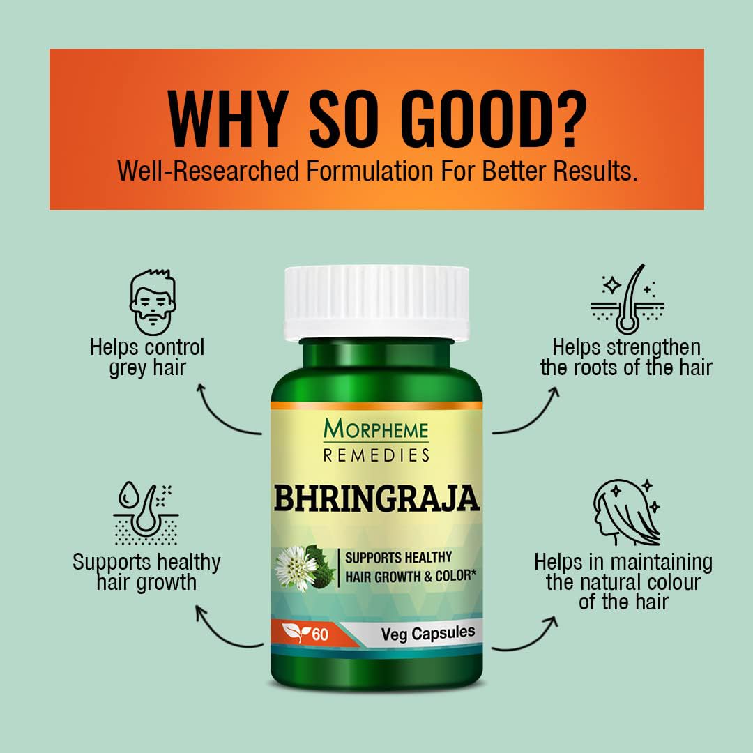 Morpheme Remedies Bhringraja Eclipta Alba 500 mg - 60 Veg Capsules