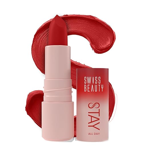 Swiss Beauty Stay All Day Lipstick | 12-Hour Stay | Transfer-Proof | Matte Finish | With Vitamin E & Shea Butter | Shade- 11. Choosy