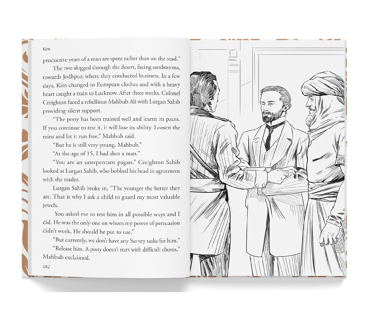Kim : Illustrated Abridged Children Classics English Novel with Review Questions Hardcover