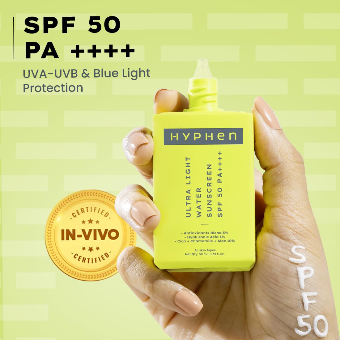 Hyphen Ultra Light Water Sunscreen SPF 50 PA++++ (50ml)